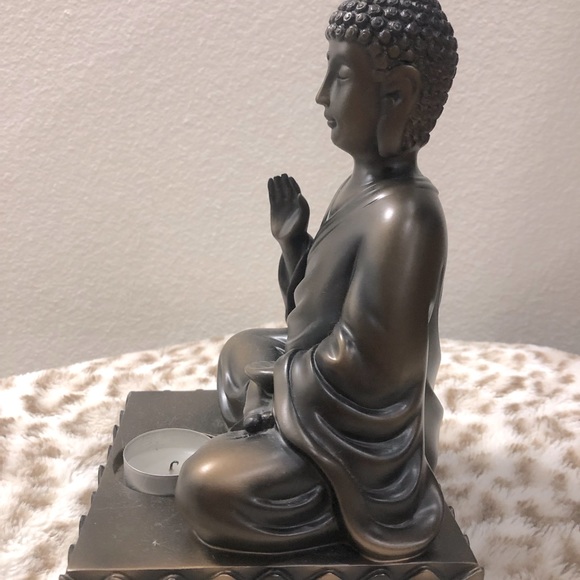 Meditating Buddha Tea Light Candle Holder - Picture 3 of 4